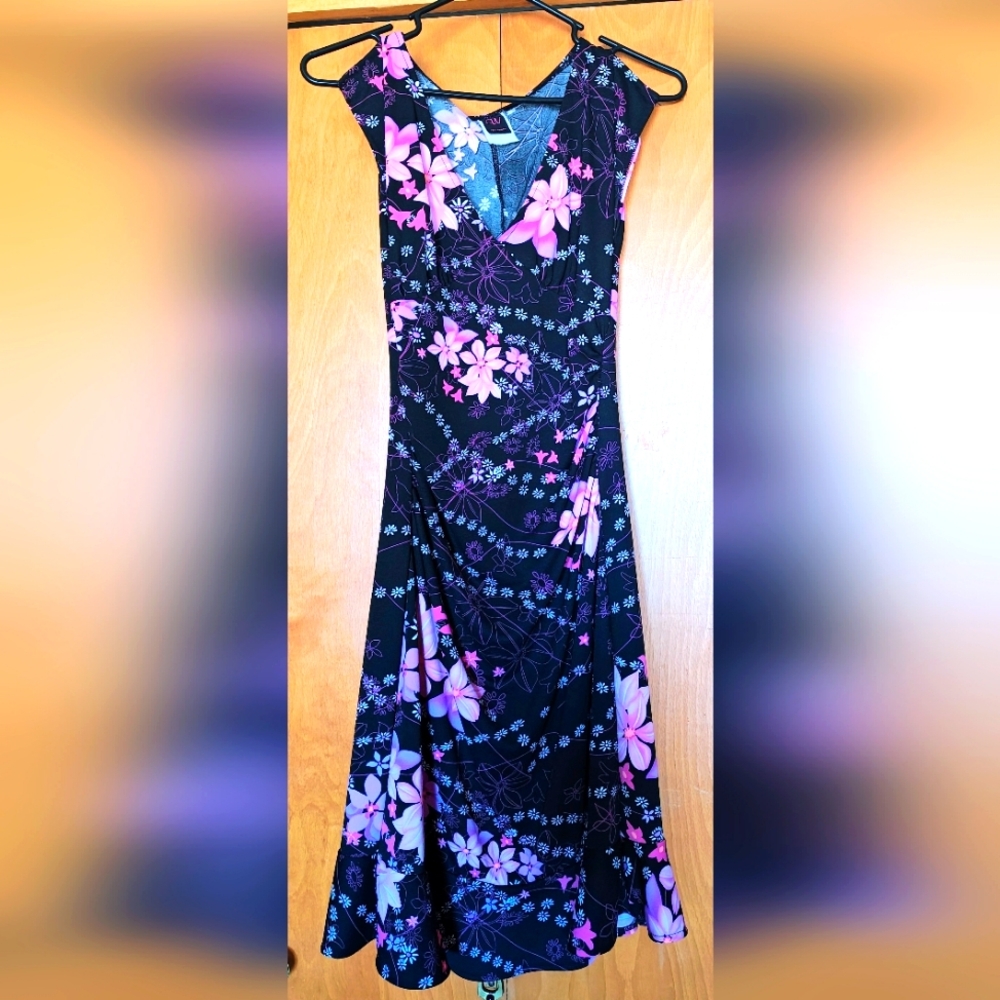 Floral Black Dress